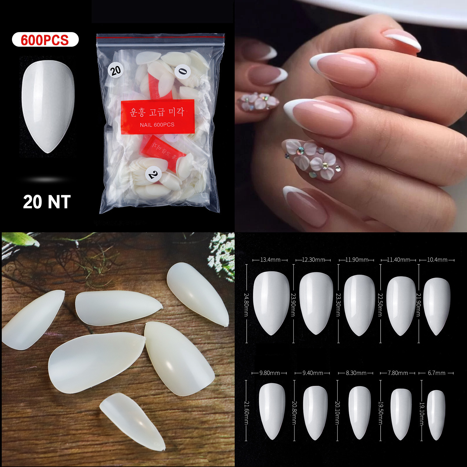 20 Natural 500pcs/bag