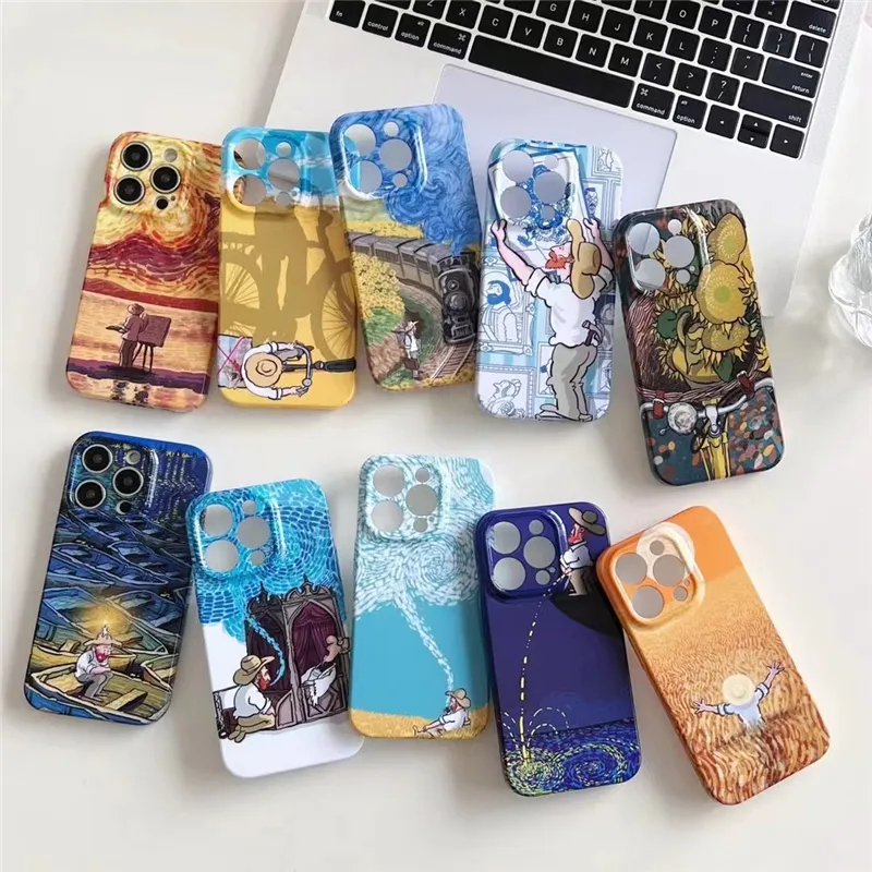 Funda de plástico duro para teléfono iPhone, carcasa de Arte de pintura al óleo retro para iPhone 11, 12, 13 pro Max, 14