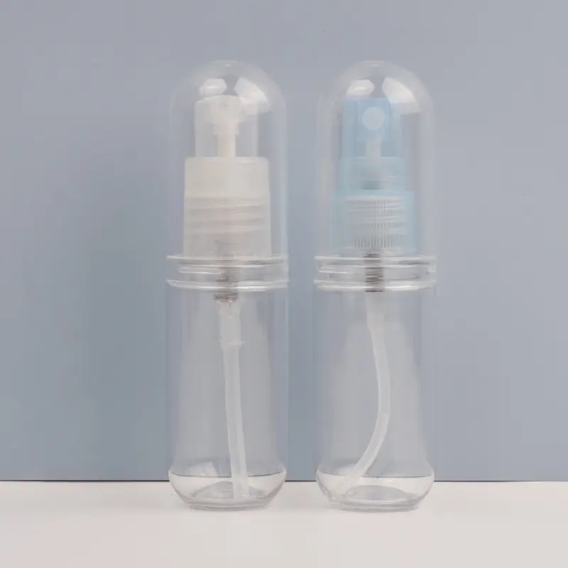 China Hochwertige 30ml PET Kunststoff leere Pille Kapsel form Sprüh lotion Pump flasche