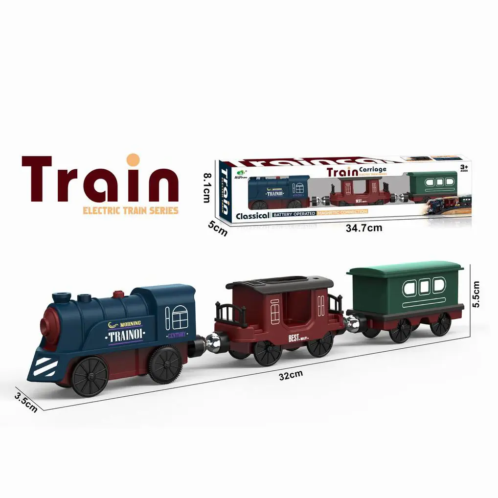 I treni giocattolo per binari luminosi e sonori elettrici impostano i classici in avanti e indietro treno ferroviario elettrico giocattolo giocattoli natalizi per bambini