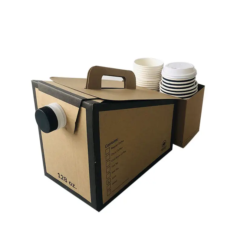 Fábrica personalizada de bajo costo Impresión de logotipo desechable papel café Carry-Out Container To-Go caja dispensador de embalaje