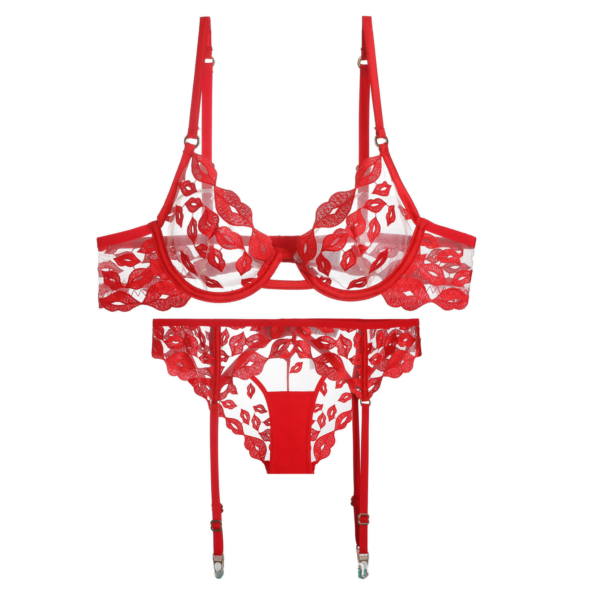 Ensemble 3 pièces soutien-gorge et culottes