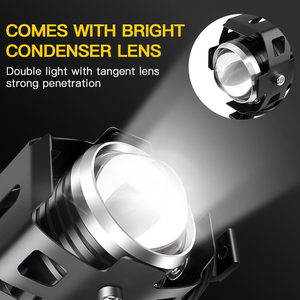 125W 12v <span class=keywords><strong>U5</strong></span> motosiklet farları yardımcı çalışma lambası <span class=keywords><strong>led</strong></span> süper parlak motorbike spotlight kafa lambası spot sis farları