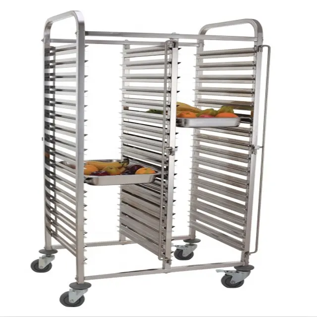 Hotel & restaurant applied stainless steel bakery GN food pan moving service trolley
