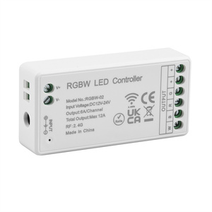 Regulador de intensidad LED RGBW de 12A con Control remoto, 2,4G, inalámbrico, RF, completamente táctil, para 4 canales, PWM, tira LED COB de Color, CC de 12V y 24V
