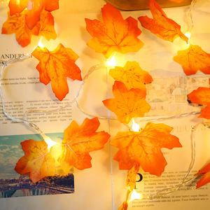 Artificial Maple Decor Fall Craft Leaves Wedding Autumn Thanksgiving Decoration Table <strong>Scatter</strong> Leaves Led String <strong>Light</strong> - Product Image 6