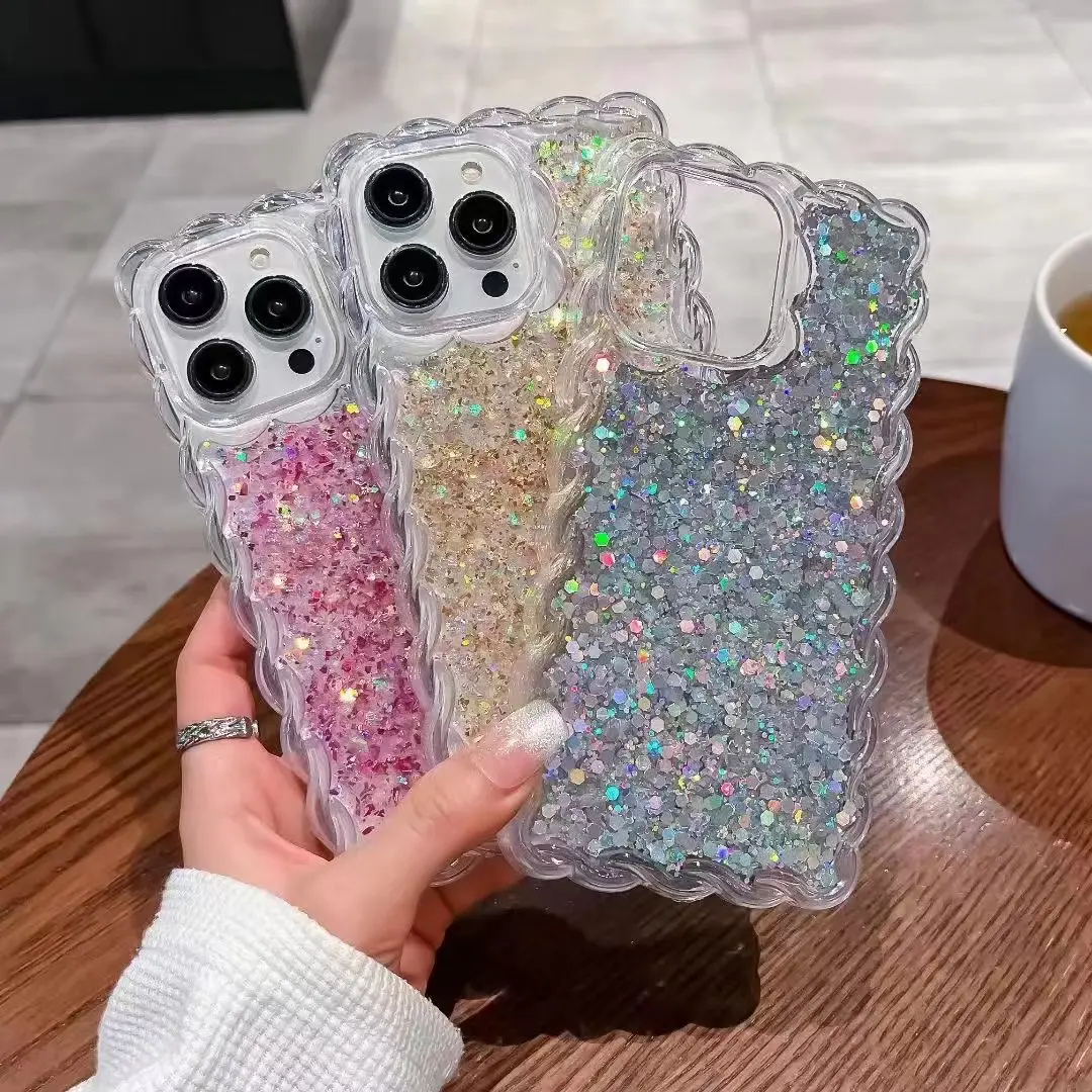 Bling Glitterเคสโทรศัพท์สําหรับiPhone 15 DropกาวเงาTpuเคสโทรศัพท์หรูหราสําหรับiPhone15 14 13 12 11 Pro Max