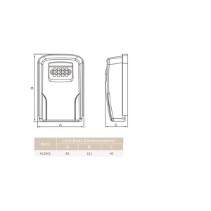 2024アルミニウム合金軽量キー収納ロックボックス屋外キー用4桁コンビネーションロックボックス - Product Image 6