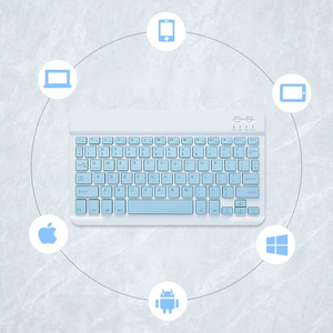 Teclado de diente azul inalámbrico recargable universal para tableta, compatible con Windows, IOS, Android-Delgado y compacto - Product Image 4