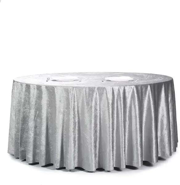 Faldas de mesa de color sólido grueso al por mayor cubierta de mesa redonda mantel de terciopelo de boda para el hogar hoteles restaurantes
