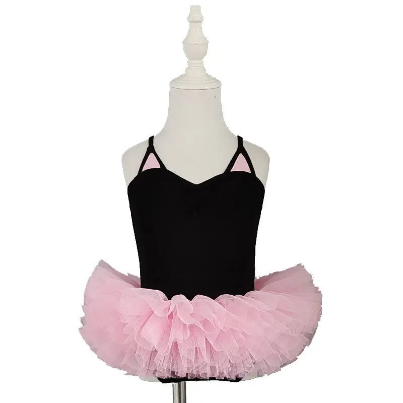 Vestido de baile de Ballet para niñas, tutú con falda, leotardo