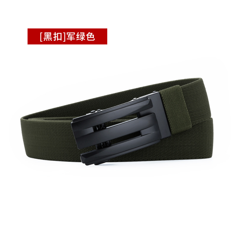 Boucle noire-vert militaire-120cm