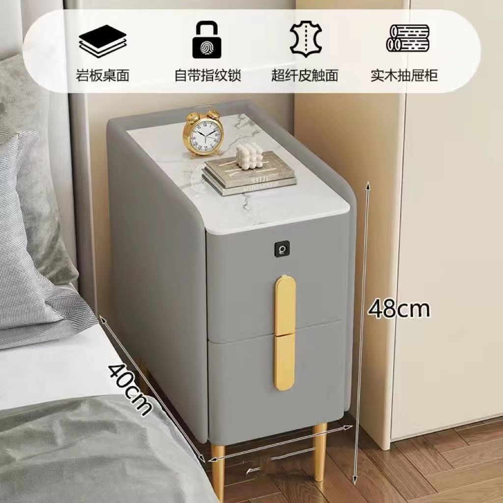 Light gray slab countertop fingerprint lock