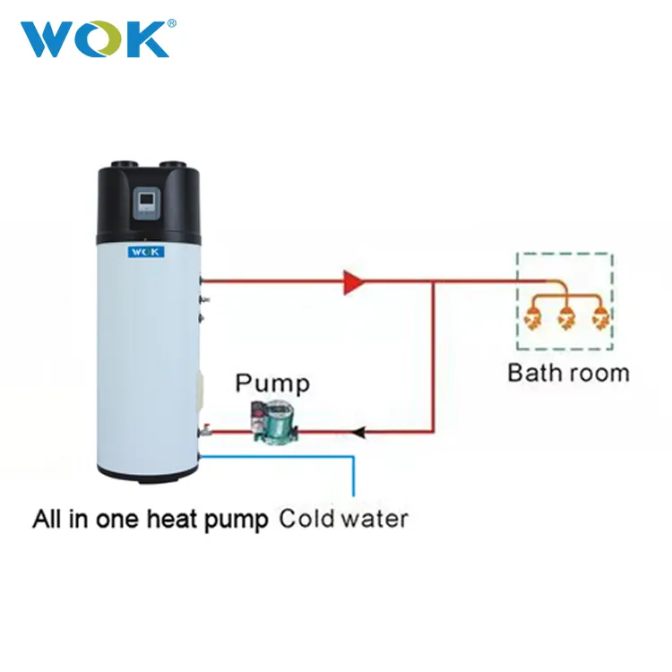 OEM/ODM avrupa StandardMark sertifikalı hepsi bir sıcak su hava kaynaklı ısı pompası