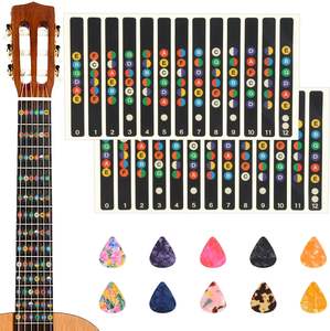 Akoestische Basgitaar Fretboard Stickers Voor Kinderen Beginners Note Stickers Herbruikbaar Waterdicht Milieuvriendelijk Voor Huisdecoratie - Product Image 1