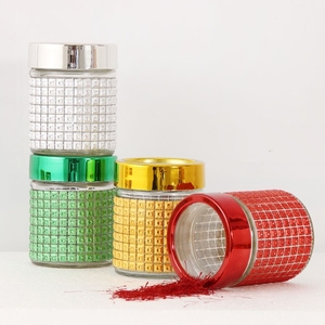 高級ゴールドシルバーパッチ5g10gサフランボトルガラス収納ジャー、食品用蓋付き - Product Image 2