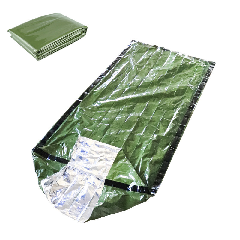 Sac de couchage en vinyle vert noir