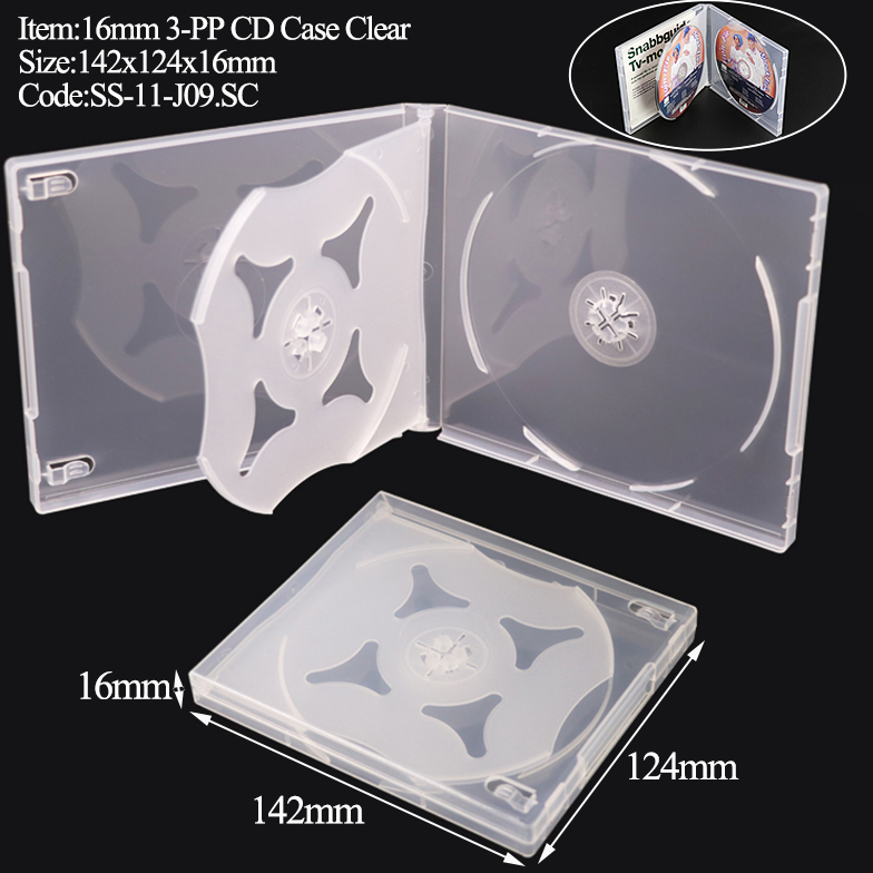 J09:16mm 3-PP Estuche CD Transparente
