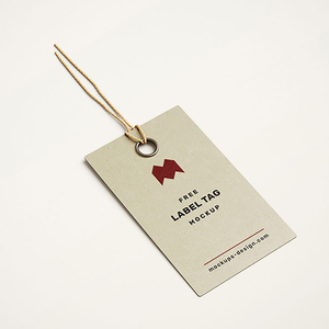 Etiqueta con impresión personalizada 300gsm, Logo de lujo en relieve y papel de aluminio, para ropa, precio, Colgante con cadena - Product Image 3