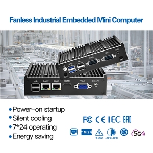 Dual LAN 6 USB &amp; 2 COM DDR3 Linux Win7/11 Fanless <strong>Compact</strong> <strong>Embedded</strong> Box PC Mini Industrial <strong>Computer</strong> with AU/US/EU Plugs - Product Image 5