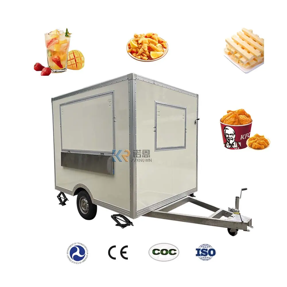 Promoción Café Taco Comida Remolque Hielo Concesión CE DOT Certificado Fast BBQ Trailers Mobile Mini Food Truck