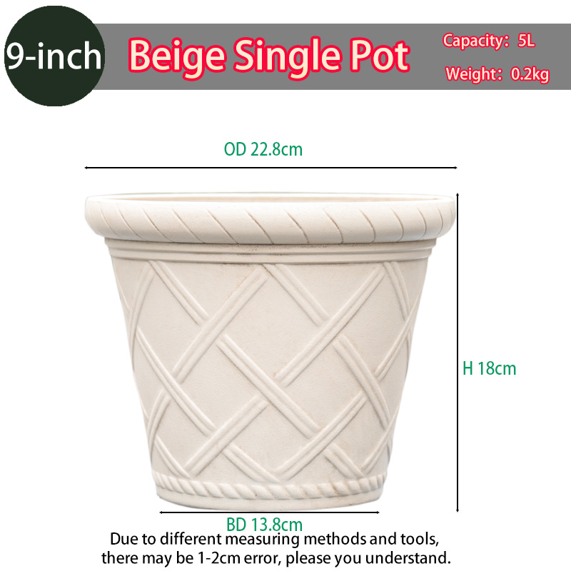 Pot simple beige de 9 pouces