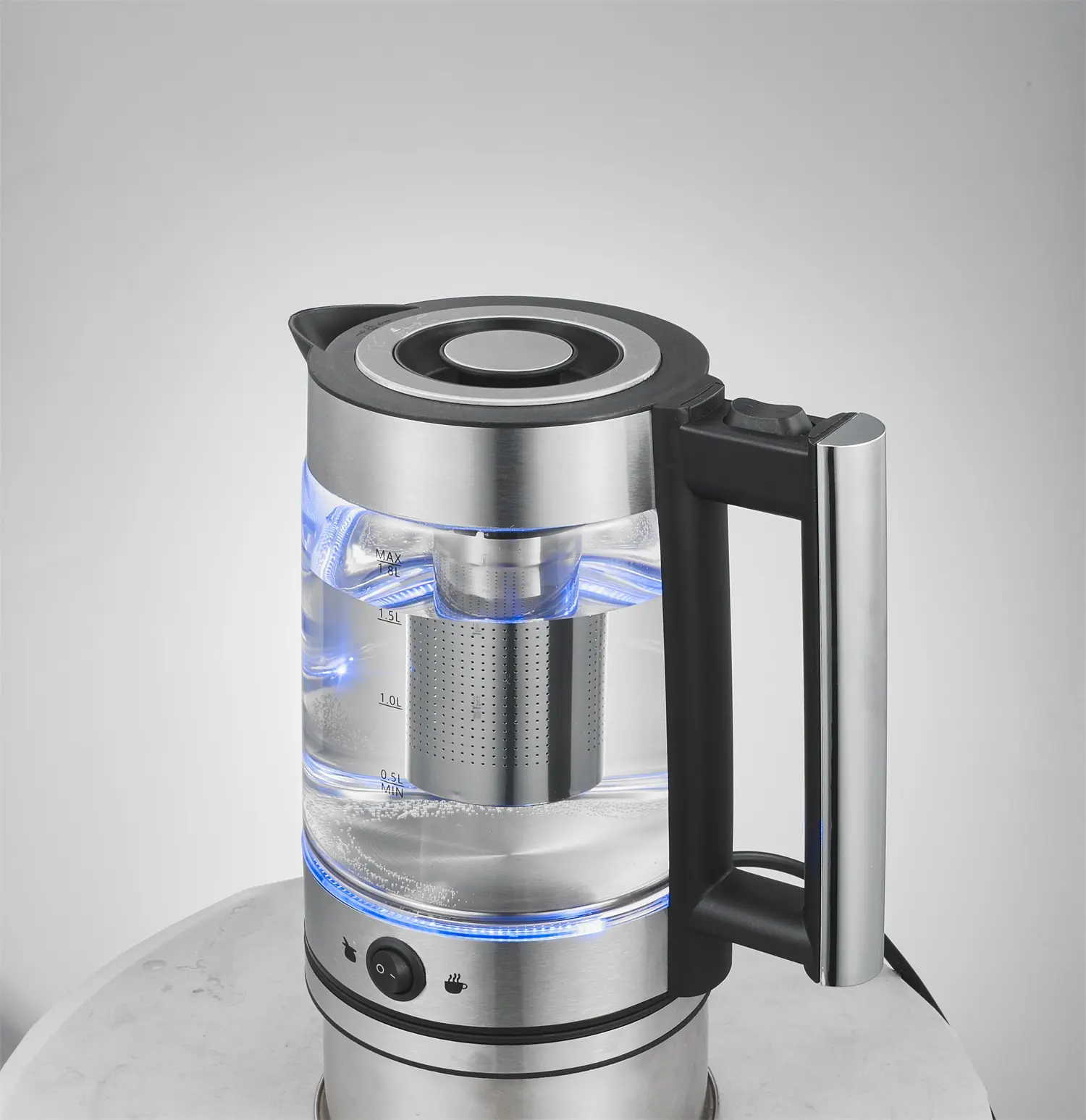 Elektrikli ısıtıcılar 1.8L elektrikli çay makinesi makine cam vücut su kazanı sıcak tutmak özelliği ile çin'de yapılan