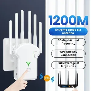 U10WiFiエクステンダー信号ブースター1200Mbps家庭用デュアルバンドワイヤレスインターネットリピーターおよび信号増幅器簡単なセットアップ