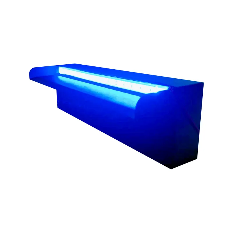 Cascata de água para piscina, fonte externa cascata com luz LED Rgb, mudança de cor vermelho azul verde amarelo