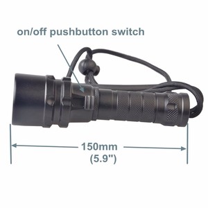 Công Suất Cao Siêu Sáng Không Thấm Nước <span class=keywords><strong>LED</strong></span> Đèn Pin <span class=keywords><strong>Torch</strong></span> Pin Có Thể Sạc Lại Di Động Lặn Ánh Sáng Cho Dưới Nước Sử Dụng 50 Mét - Product Image 6