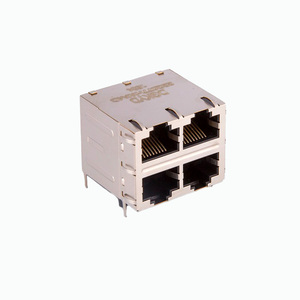Factory-Priced Gigabit <strong>Ethernet</strong> Connector Module 2x2 1000BASE-T 4-Port RJ 45 Shield Stack <strong>Ethernet</strong> Connectors - Product Image 4