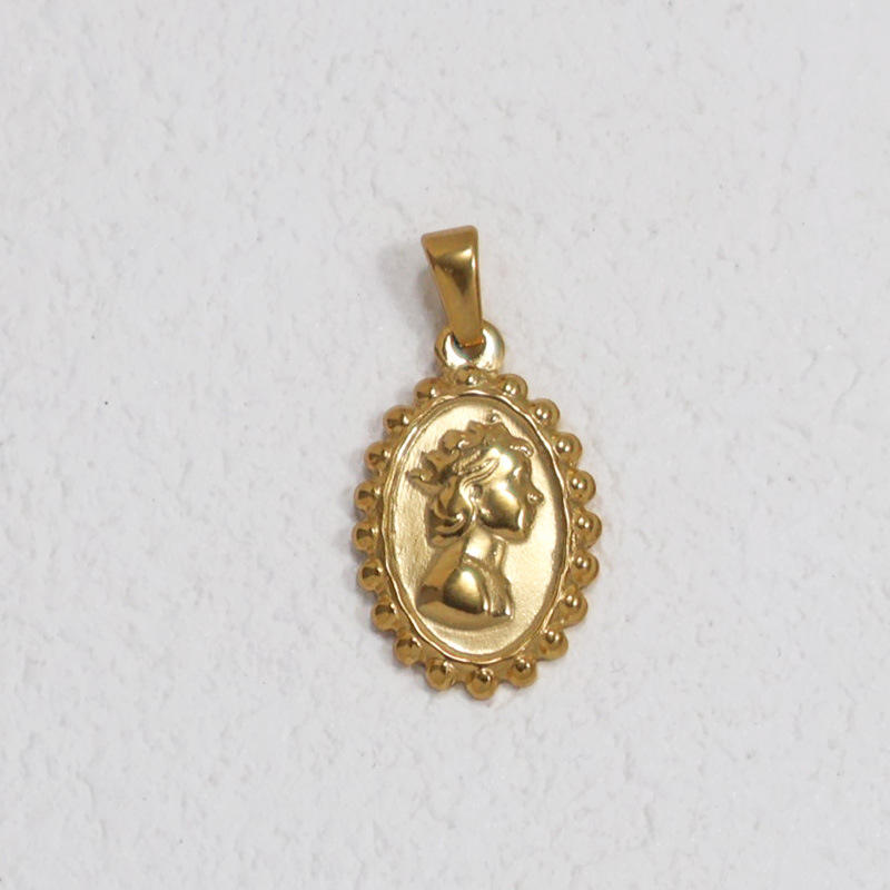 K03 - Portrait de reine ovale - Or