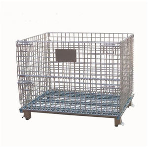 Malla de alambre de acero Palé Almacén Logística Contenedor apilable Caja de transporte Cesta Capacidad de carga pesada - Product Image 1