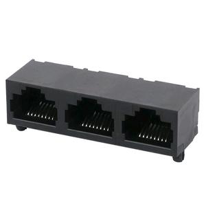 ZE15713NN Ethernet modülü Jack korumalı olmadan 8P8C siyah RJ45 konnektör 3 Port - Product Image 1