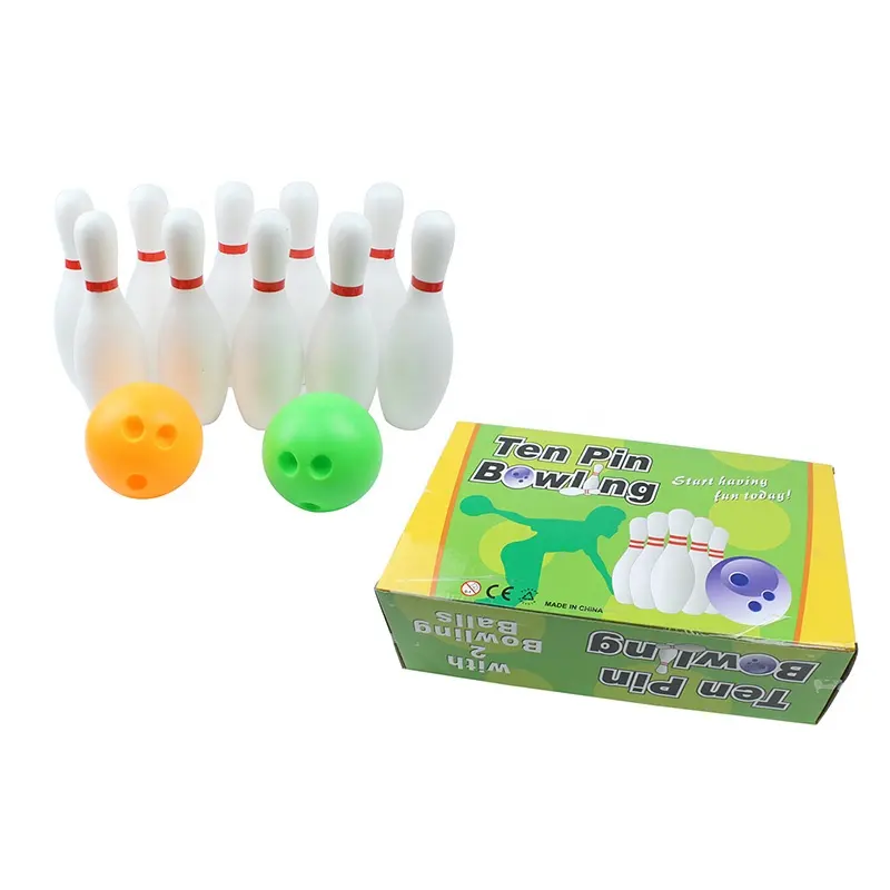 Divertente spilla da Bowling e palline include 10 Pin e 2 palline giocattolo Bowling Play Set bambini educativi in plastica piccola palla da Bowling