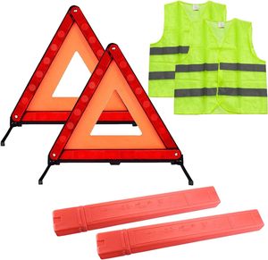 2 yansıtıcı üçgen reflektör 2 görünürlük ile katlanabilir araba yol kenarı acil durum kiti yol kenarı için yol kenarı yelek - Product Image 1