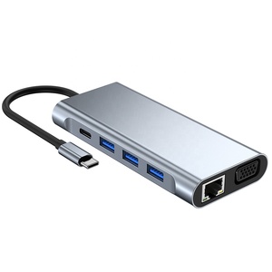 Yeni USB C Hub 11 in 1 tip C için 4K uyumlu adaptör ile RJ45 SD/TF kart okuyucu PD dizüstü dizüstü bilgisayar için hızlı şarj - Product Image 4