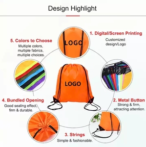 Plain Colorido 210D poliéster cordão Gym sacos logotipo personalizado esporte nylon Desenhar <span class=keywords><strong>String</strong></span> mochila saco com cabos