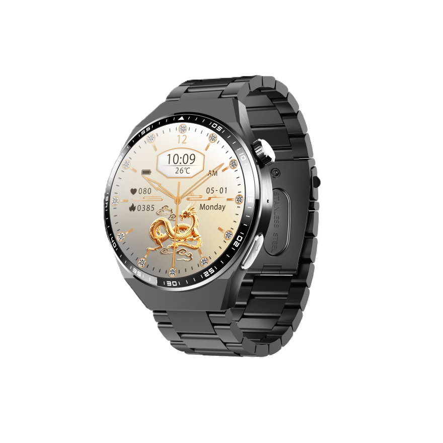 Bracelet en acier noir à trois perles