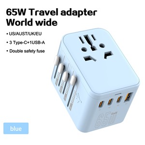 Venta caliente todo en uno enchufe adaptador de viaje universal con <span class=keywords><strong>USB</strong></span> y cargador de pared tipo <span class=keywords><strong>C</strong></span> 3.4A 100W 65W 35W 20W para Reino Unido UE EE. UU. AU - Product Image 2