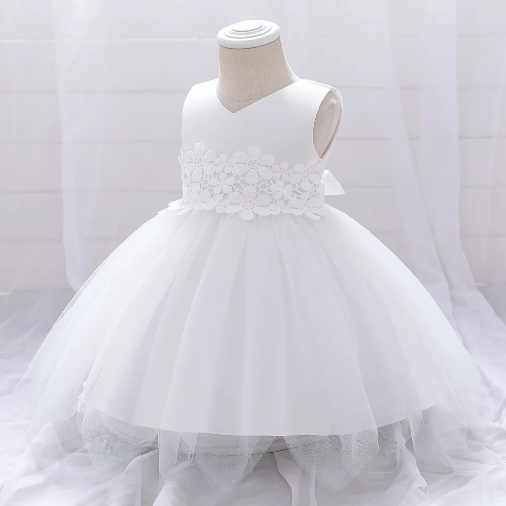 Vestido de casamento para bebês e meninas de 1 ano