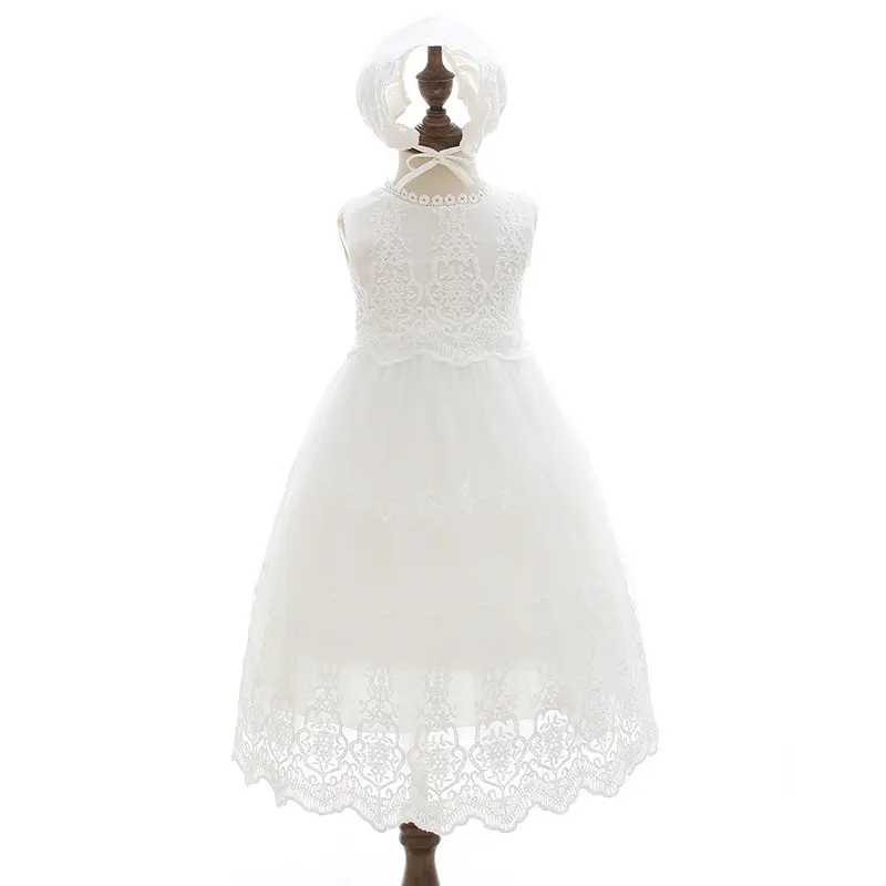 الساخن بيع أكمام الأبيض 2 قطعة المعمودية اللباس مجموعة لطفلة التعميد فستان حفلة عيد ميلاد 3m-2 العمر