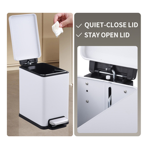 Factory <strong>Direct</strong> Sale Good Price 5L/9L/12L/15L/30L Stainless Steel 410 Rectangular Dustbin Kitchen Pedal Trash Can Garbage <strong>Bin</strong> - Product Image 4