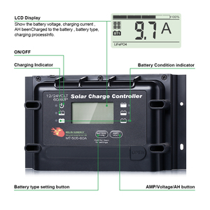Gute Qualität Digitaler Solar laderegler 60 Amp Pwm Controller 12V/24V AGM Batterie regler 60A LiFePO4 Batterie - Product Image 3