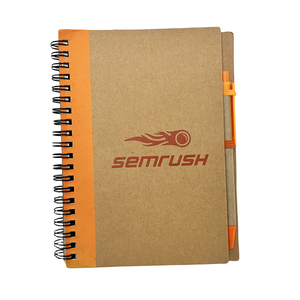 Cuaderno Kraft impreso personalizado Cuaderno Kraft Bolígrafos de cubierta personalizables y cuadernos en espiral con logotipo personalizado - Product Image 4