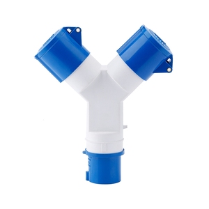 Enchufe de salida múltiple 16A 220-250V Adaptador de tres polos impermeable a prueba de explosiones de doble vía Enchufe de conector industrial - Product Image 1