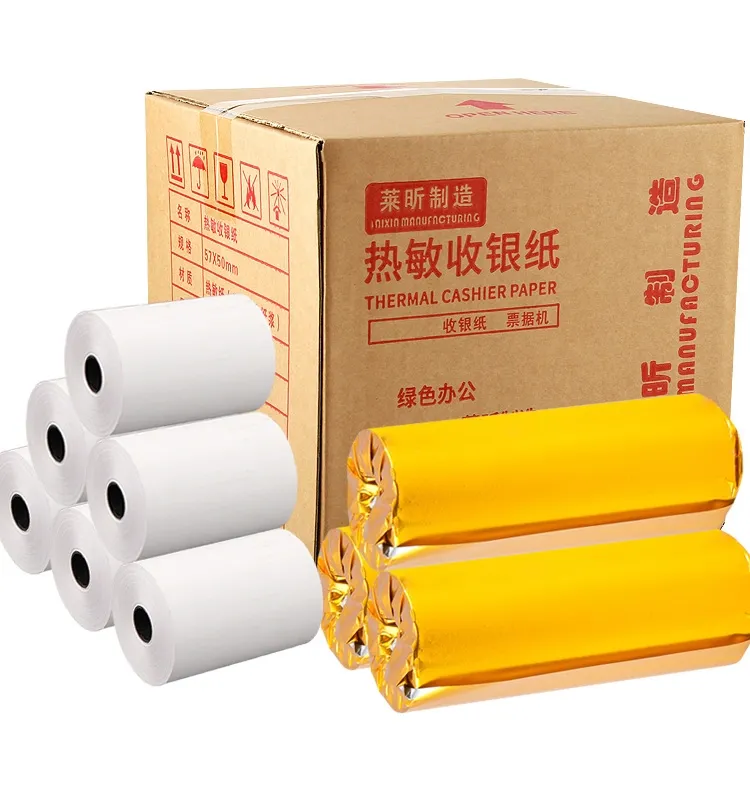 LTLL 55x30 57x30 57x50 80x40 80x50 80x60 80x80 mm woodfree continuous Thermal cash register paper Roll For POS Supermarket