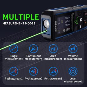 Máy đo khoảng cách laser xanh thân thiện với ngân sách với màn hình màu xoay và mức độ cho kết quả chính xác - Product Image 4