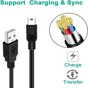 Mini 5Pin <strong>USB</strong> Charger Cord for PS3 <strong>Controller</strong> Gps-Power Charging Data Transfer 0.2M/0.8M/1M Black White Compatible iOS <strong>Computers</strong> - Product Image 4