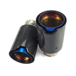 Fabrika ihracat oto karbon Fiber mavi yanmış Tailpipe egzoz İpuçları arabalar için susturucu boru modifiye araba serisi - Product Image 1